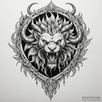 Manticore with a scorpion’s tail poised to st… — эскиз тату (№1750565558_1, 22.06.2025 04:12) — Tatufoto.com