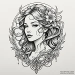 P, concept art for tattoo, on a clean white p… — эскиз тату (№1750565982_0, 22.06.2025 04:19) — Tatufoto.com