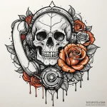 Land-line telephone, receiver leaking a black… — эскиз тату (№1750566067_0, 22.06.2025 04:21) — Tatufoto.com