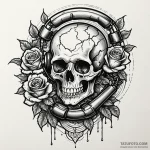 Land-line telephone, receiver leaking a black… — эскиз тату (№1750566067_1, 22.06.2025 04:21) — Tatufoto.com
