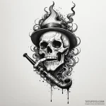 Smoking pipe with smoke forming a ghost, tatt… — эскиз тату (№1750566236_1, 22.06.2025 04:23) — Tatufoto.com