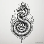 Burning serpent spiraling upwards, artistic t… — эскиз тату (№1750566406_0, 22.06.2025 04:26) — Tatufoto.com
