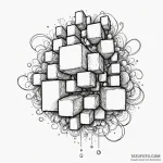 Tetris blocks, fitting together, ink illustra… — эскиз тату (№1750566491_1, 22.06.2025 04:28) — Tatufoto.com