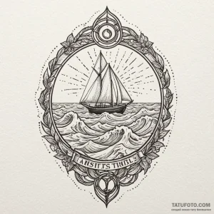 A minimalist wave symbol, tattoo sketch desig... - эскиз тату (№1750574958_1, 22.06.2025 06:49) — Tatufoto.com