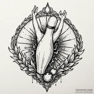 A classic bowling pin falling, victory,, tatt... - эскиз тату (№1750576241_1, 22.06.2025 07:10) — Tatufoto.com