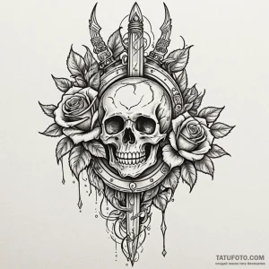 Crystal dagger bleeding light, tattoo sketch... - эскиз тату (№1750577344_1, 22.06.2025 07:29) — Tatufoto.com