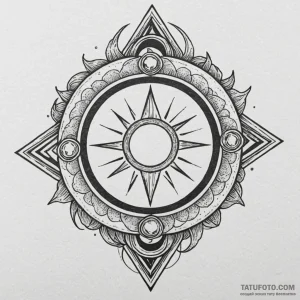 Solar eclipse with a diamond ring effect, tat... - эскиз тату (№1750579666_1, 22.06.2025 08:07) — Tatufoto.com
