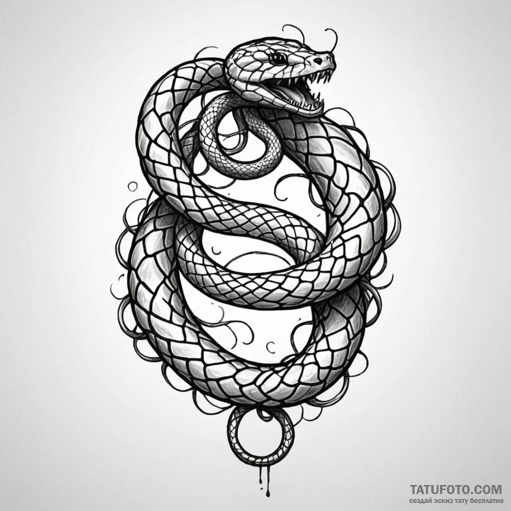 Symbol of uroboros (snake eating its tail), i... - эскиз тату (№1750579838_1, 22.06.2025 08:10) — Tatufoto.com