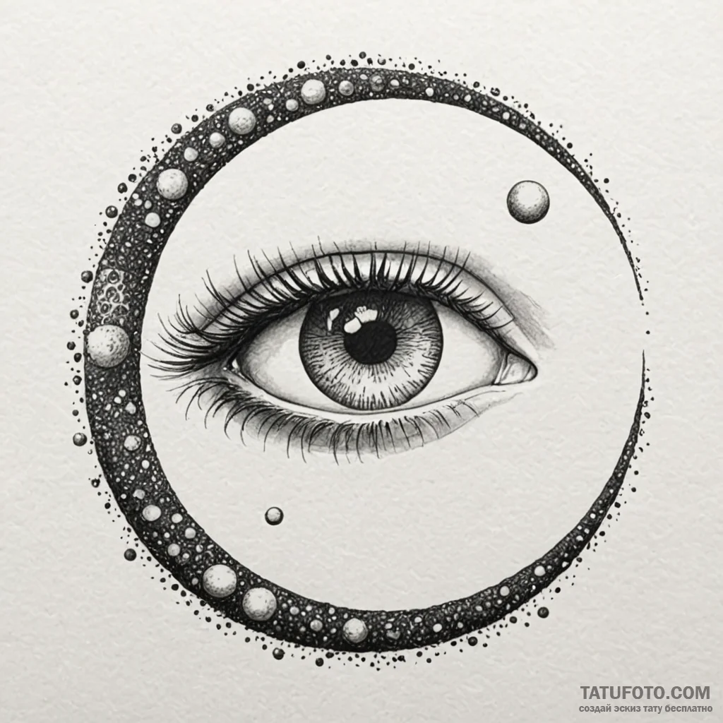 Queenрір‚в„ўs eye beneath spectral moon, arti... - эскиз тату (№1750580445_0, 22.06.2025 08:20) — Tatufoto.com