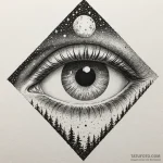 Queenрір‚в„ўs eye beneath spectral moon, arti… — эскиз тату (№1750580445_1, 22.06.2025 08:20) — Tatufoto.com