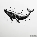 A whale silhouette filled with a starry sky,… — эскиз тату (№1750581418_0, 22.06.2025 08:36) — Tatufoto.com