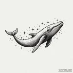 A whale silhouette filled with a starry sky,… — эскиз тату (№1750581418_1, 22.06.2025 08:36) — Tatufoto.com
