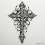 A powerful burning cross, symbolic,, tattoo f… — эскиз тату (№1750581506_1, 22.06.2025 08:38) — Tatufoto.com