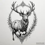 Ashen stag leaping through shadows, tattoo fl… — эскиз тату (№1750581684_0, 22.06.2025 08:41) — Tatufoto.com