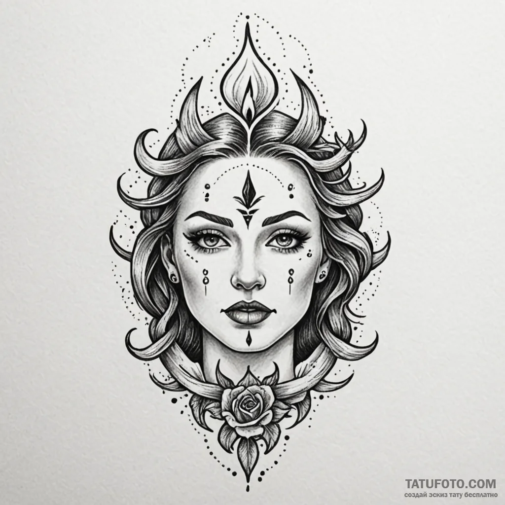 Candle flame revealing shadow face, tattoo fl... - эскиз тату (№1750582120_1, 22.06.2025 08:48) — Tatufoto.com