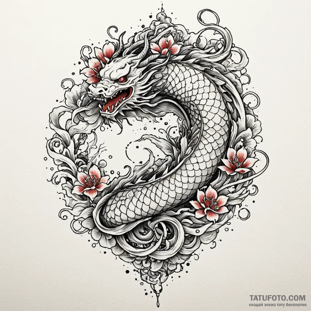 Jade relic beneath celestial bloom, ink illus... - эскиз тату (№1750583677_0, 22.06.2025 09:14) — Tatufoto.com