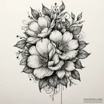 цветы — реализм (ч/б), black & grey — эскиз тату (№1750598636_1, 22.06.2025 13:23) — Tatufoto.com