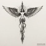 Angelic blade cleaving darkness, ink illustra… — эскиз тату (№1750602249_1, 22.06.2025 14:24) — Tatufoto.com