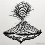 An active volcano erupting against a twilight… — эскиз тату (№1750603114_0, 22.06.2025 14:38) — Tatufoto.com