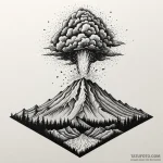An active volcano erupting against a twilight… — эскиз тату (№1750603114_1, 22.06.2025 14:38) — Tatufoto.com