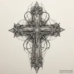 E, tattoo drawing outline, detailed cross-hat… — эскиз тату (№1750603216_1, 22.06.2025 14:40) — Tatufoto.com