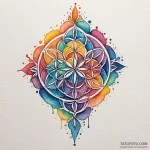 Flower of life, tattoo sketch design, vibrant… — эскиз тату (№1750603302_0, 22.06.2025 14:41) — Tatufoto.com