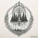 A whimsical bell jar enclosing a miniature ma… — эскиз тату (№1750603571_1, 22.06.2025 14:46) — Tatufoto.com
