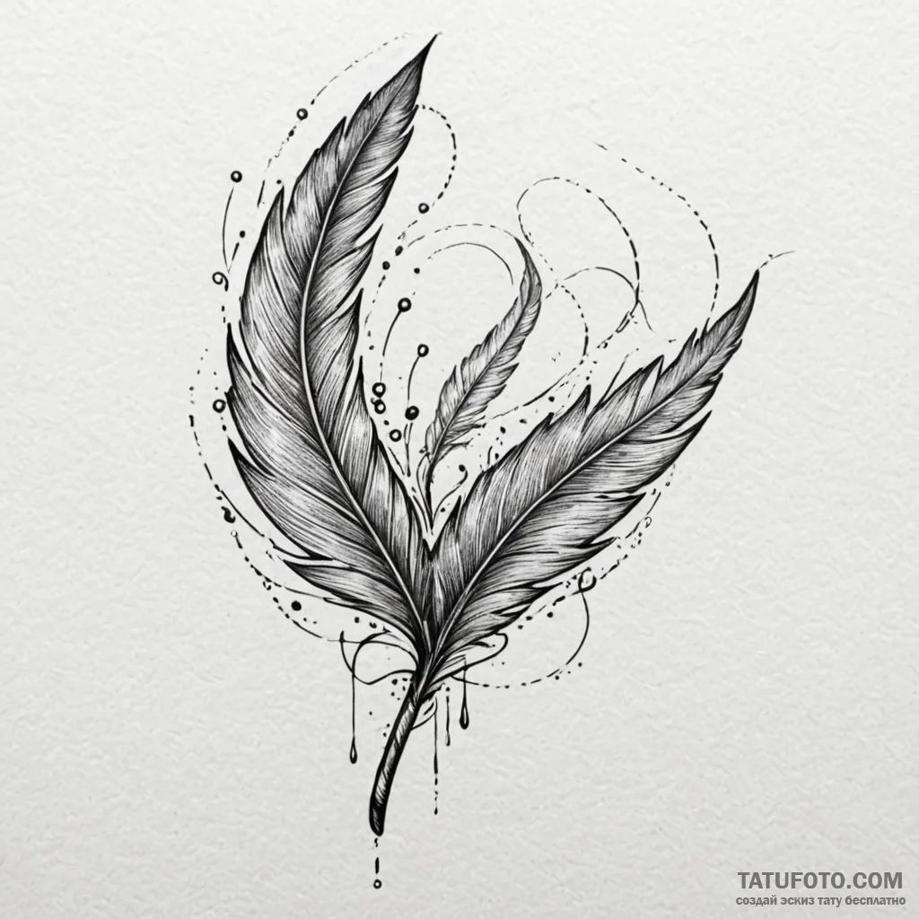 Obsidian quill writing in air, concept art fo... - эскиз тату (№1750603656_1, 22.06.2025 14:47) — Tatufoto.com
