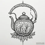 Kettle hanging from bone arch, tattoo drawing… — эскиз тату (№1750603742_0, 22.06.2025 14:49) — Tatufoto.com
