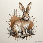 Rabbit, tattoo line art, detailed cross-hatch… — эскиз тату (№1750603826_0, 22.06.2025 14:50) — Tatufoto.com