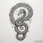 Ethereal serpent spiraling through stars, tat… — эскиз тату (№1750603913_0, 22.06.2025 14:51) — Tatufoto.com