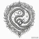 Ethereal serpent spiraling through stars, tat… — эскиз тату (№1750603913_1, 22.06.2025 14:51) — Tatufoto.com