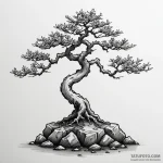 A stylized bonsai tree rooted on a rock, asia… — эскиз тату (№1750604169_1, 22.06.2025 14:56) — Tatufoto.com