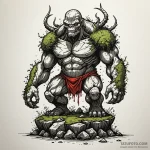 Lumbering golem made of moss and ancient ston… — эскиз тату (№1750604436_0, 22.06.2025 15:00) — Tatufoto.com