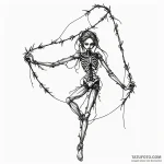Marionette strings tangled in thorns, tattoo… — эскиз тату (№1750604525_1, 22.06.2025 15:02) — Tatufoto.com