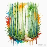 A detailed bamboo forest with light rays, mys… — эскиз тату (№1750604830_1, 22.06.2025 15:07) — Tatufoto.com