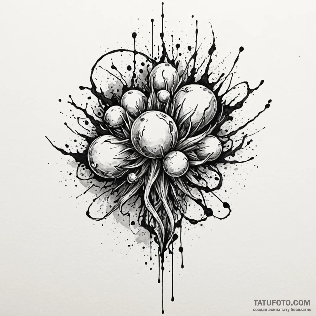 G, ink illustration for tattoo, rough sketchy... - эскиз тату (№1750605114_0, 22.06.2025 15:11) — Tatufoto.com