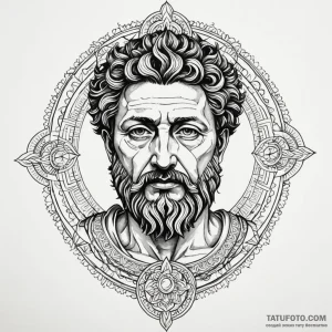Bust of a stoic philosopher (e.g., marcus aur... - эскиз тату (№1750605207_0, 22.06.2025 15:13) — Tatufoto.com