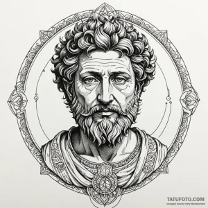 Bust of a stoic philosopher (e.g., marcus aur... - эскиз тату (№1750605207_1, 22.06.2025 15:13) — Tatufoto.com