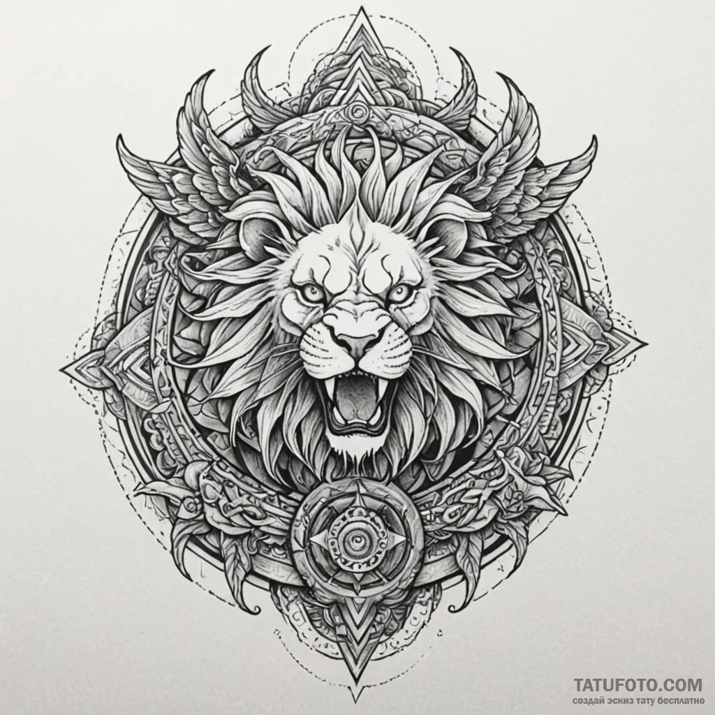 Chimera with heads of a lion, serpent, and ea... - эскиз тату (№1750605304_1, 22.06.2025 15:15) — Tatufoto.com