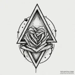 Danger sign triangle with a heart inside, con… — эскиз тату (№1750605493_0, 22.06.2025 15:18) — Tatufoto.com