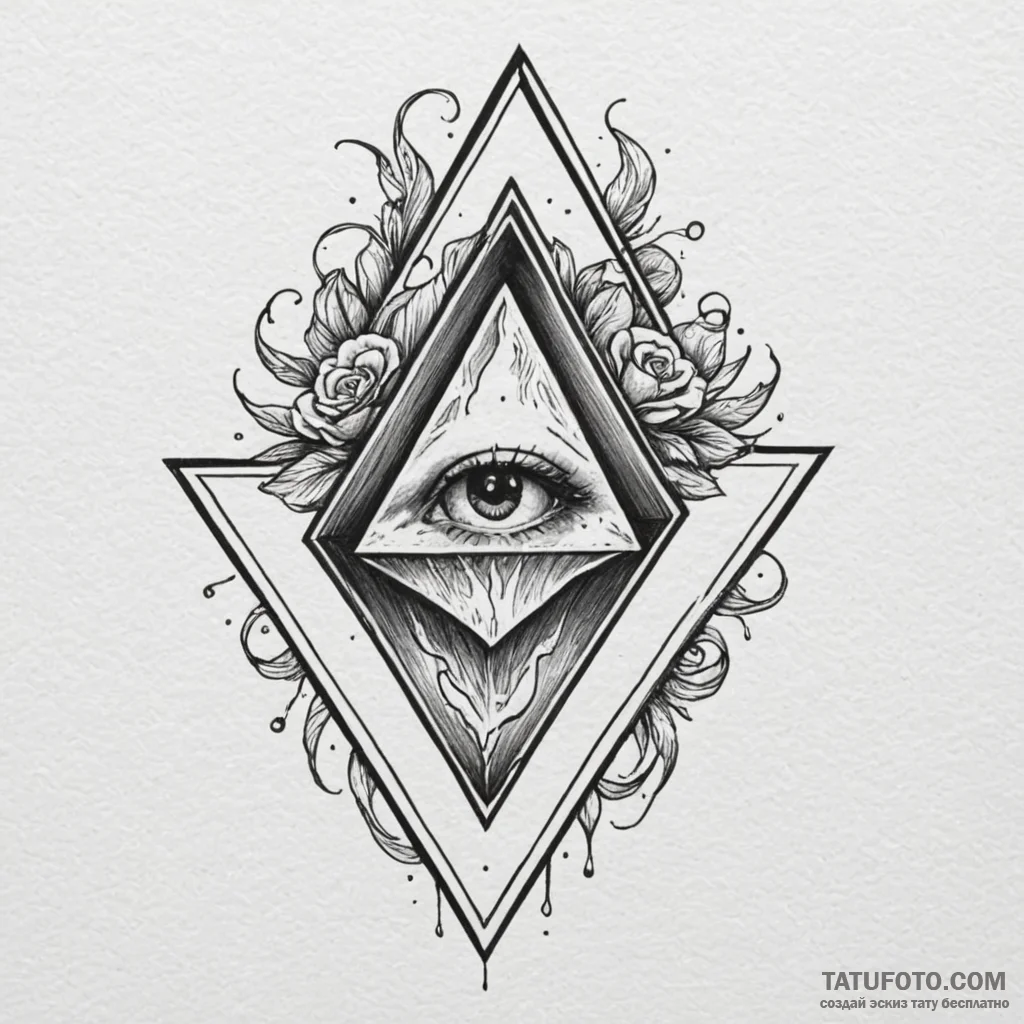 Danger sign triangle with a heart inside, con... - эскиз тату (№1750605493_1, 22.06.2025 15:18) — Tatufoto.com