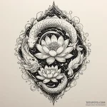 Blooming lotus in a pool of liquid moonlight,… — эскиз тату (№1750605862_1, 22.06.2025 15:24) — Tatufoto.com