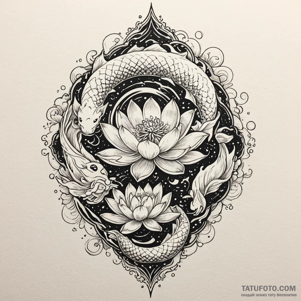Blooming lotus in a pool of liquid moonlight,... - эскиз тату (№1750605862_1, 22.06.2025 15:24) — Tatufoto.com