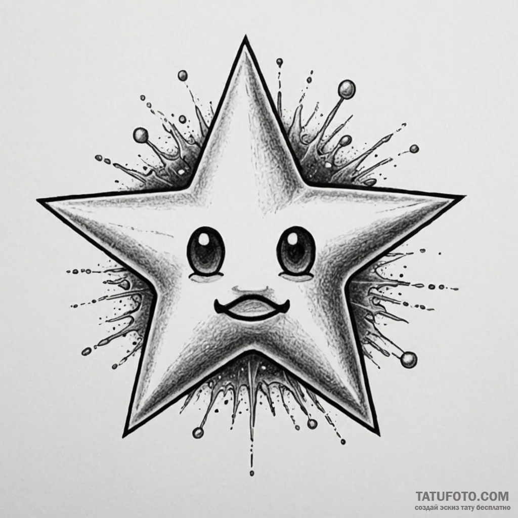 Mario star, invincible and bright, artistic t... - эскиз тату (№1750608129_1, 22.06.2025 16:02) — Tatufoto.com