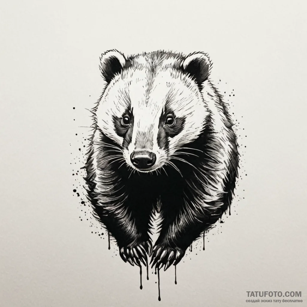 Badger - эскиз тату (№1750609098_0, 22.06.2025 16:18) — Tatufoto.com