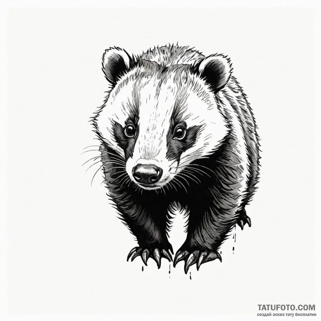 Badger - эскиз тату (№1750609098_1, 22.06.2025 16:18) — Tatufoto.com