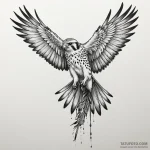 Kestrel with metallic feathers, concept art f… — эскиз тату (№1750609184_0, 22.06.2025 16:19) — Tatufoto.com