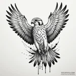 Kestrel with metallic feathers, concept art f… — эскиз тату (№1750609184_1, 22.06.2025 16:19) — Tatufoto.com