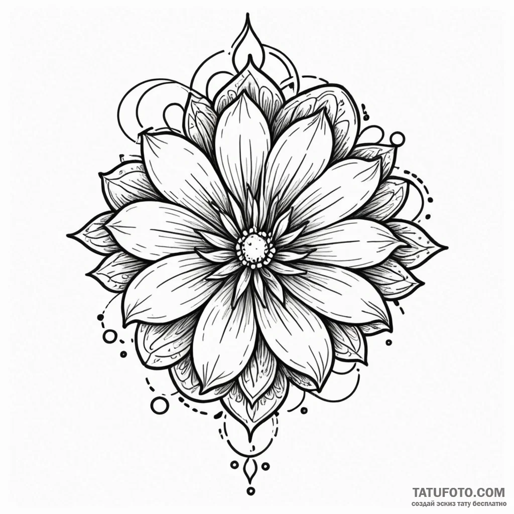 Hidden relic beneath celestial bloom, tattoo... - эскиз тату (№1750609272_0, 22.06.2025 16:21) — Tatufoto.com